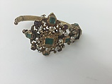 Head Ornament, Gold, rubies, green beryl, glass, and pearls